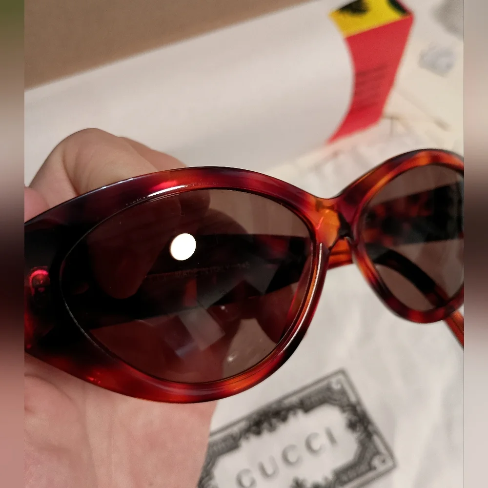 GUCCI GG Side Logo Tortoiseshell Pattern Sunglasses GG - Picture 8 of 10